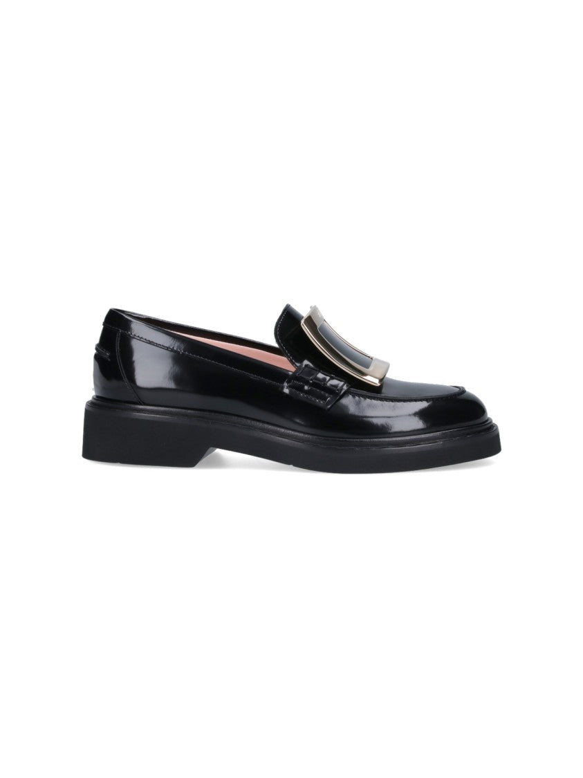 Roger Vivier Black Patent Leather Slip-On Moccasins