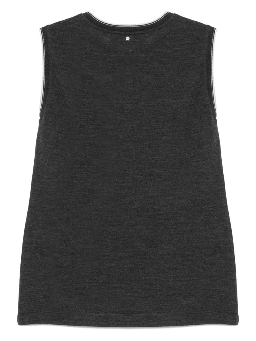 Lorena Antoniazzi Charcoal Grey Contrast-Trim Tank Top