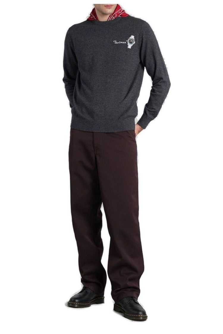 Mc2 Saint Barth Cashmere-Wool Blend Sweatshirt With Embroidered Details