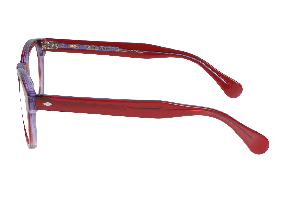 Kador Red Jolly Cal 49 Translucent Square Eyeglasses