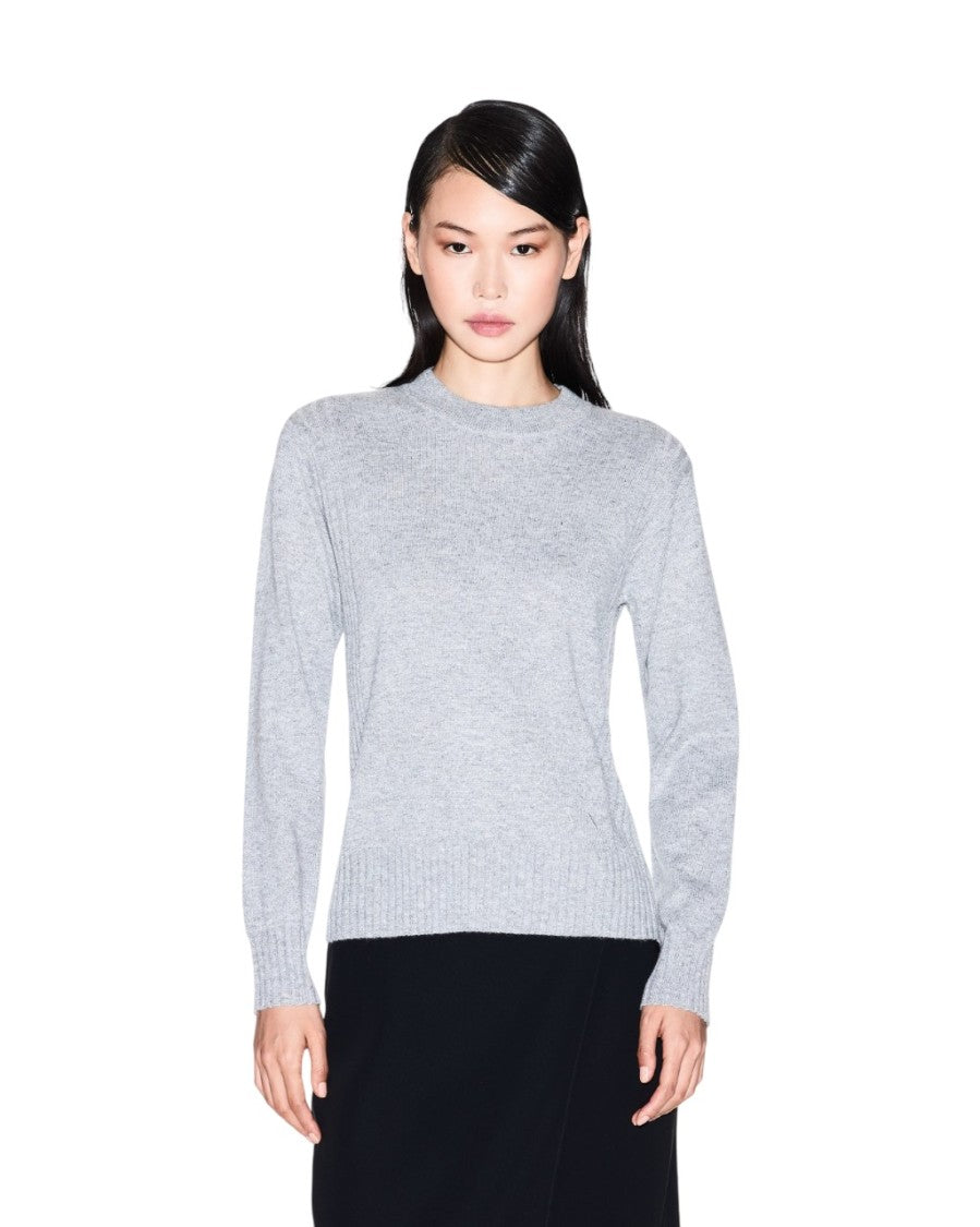 Armani Exchange Grey Sweater With Shiny Lurex Finish