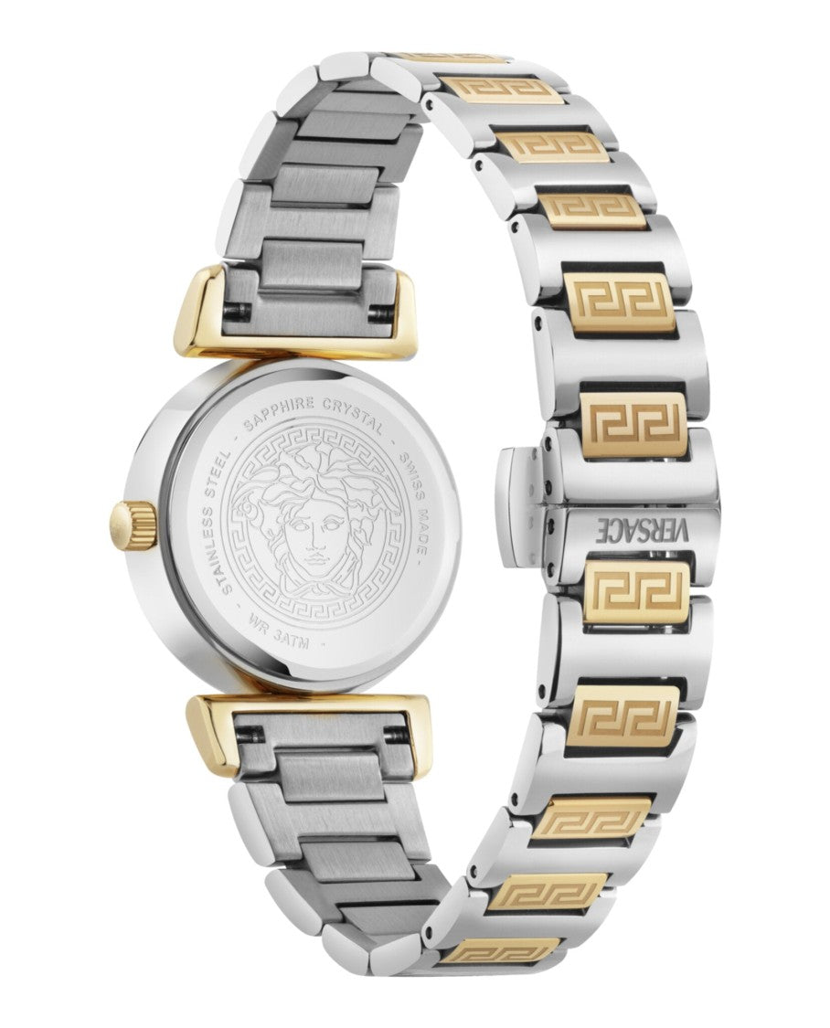 Versace Mini Vanity Bracelet Watch With Two-Tone Case And Green Sunray Dial
