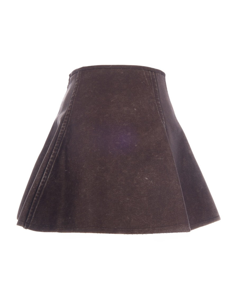 Diesel Chocolate Erina Polyurethane Mini Skirt