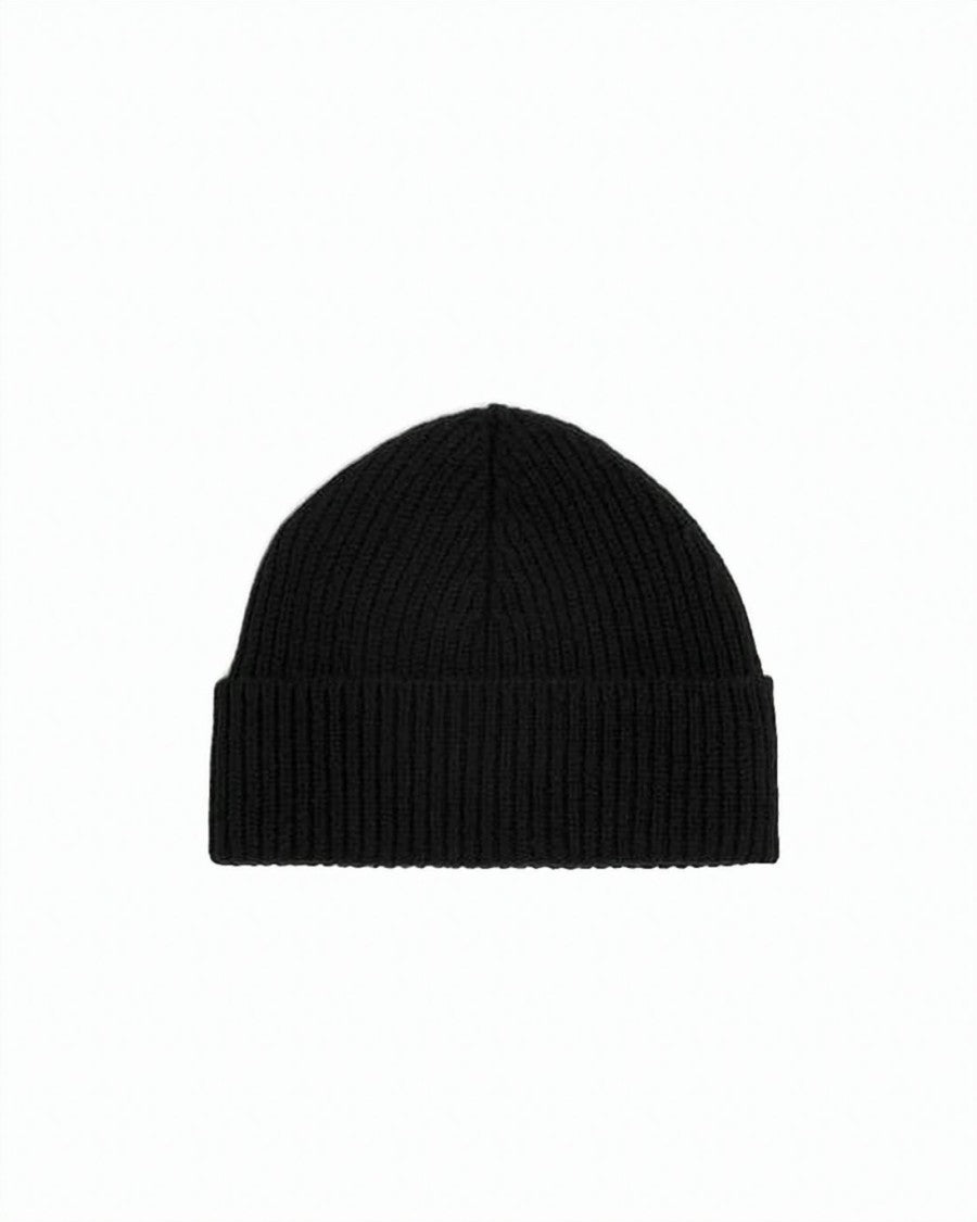 Ami Paris Ribbed Knit Beanie With Embroidered Heart Detail