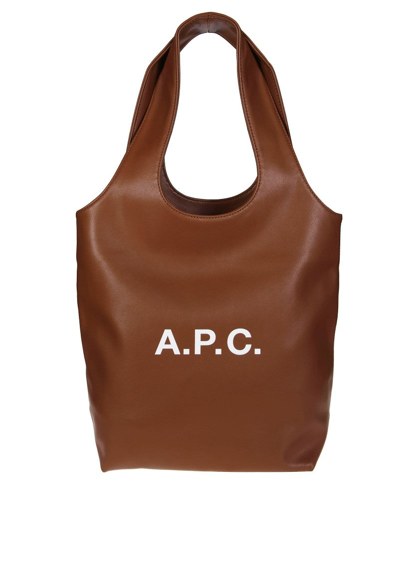 A.P.C. Brown Small Tote With Cut-Out Handle