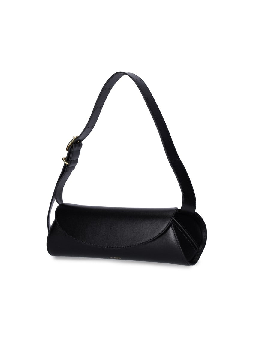 Jil Sander Black Cannolo Cylindrical Leather Shoulder Bag