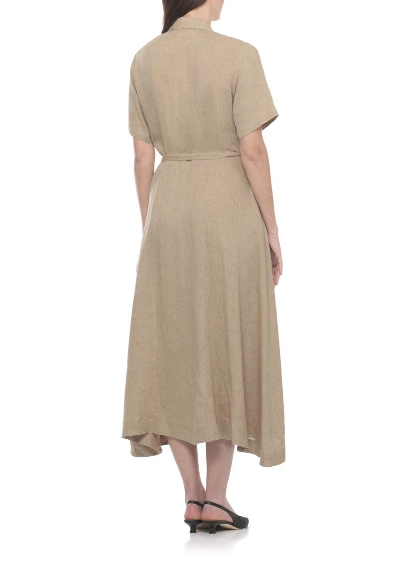 Antonelli Firenze Mason Midi Dress With Classic Collar And Flared Silhouette