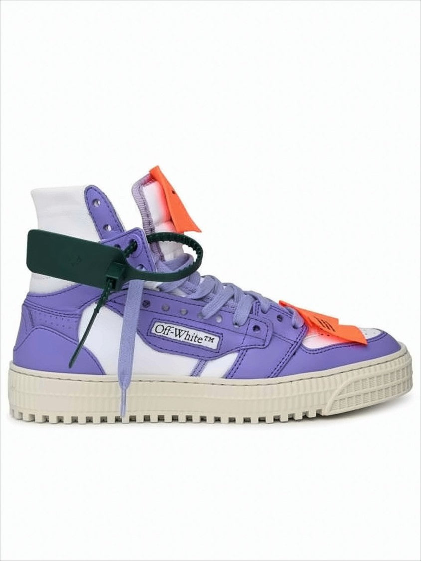 Off-White High-Top Off-White Sneakers With Bold Motifs And Unique Accents