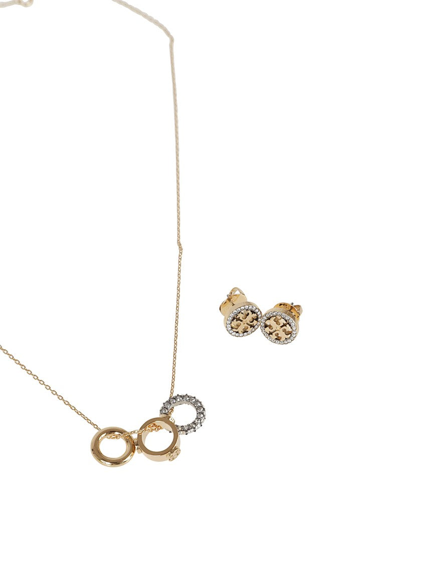 Tory Burch Interlinked Pendant Necklace And Earrings Set