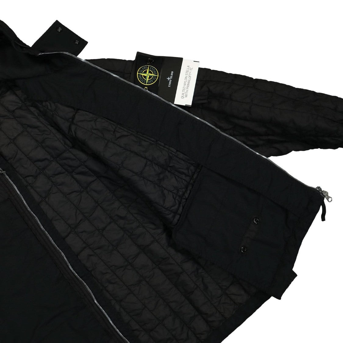 Stone Island Quilted Black Hooded Jacket