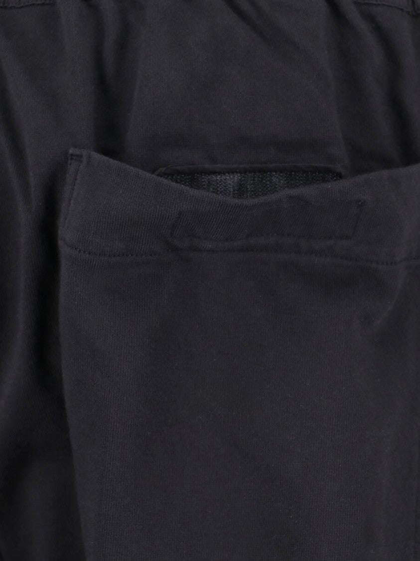 Drkshdw By Rick Owens Black Cotton Joggers With Mid-Rise Waist And Horn Button Details