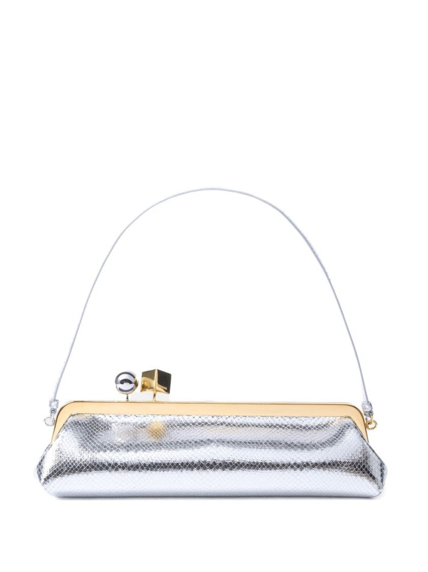 Jacquemus Textured Silver-Tone Handbag
