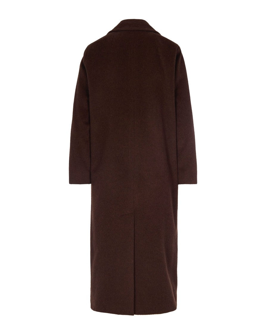 Max Mara Double-Breasted Chocolate Coat With Tailored Details