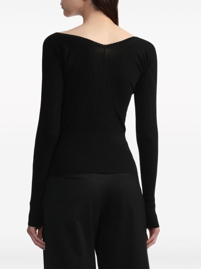 Jacquemus V-Neck Ribbed Knit Sweater