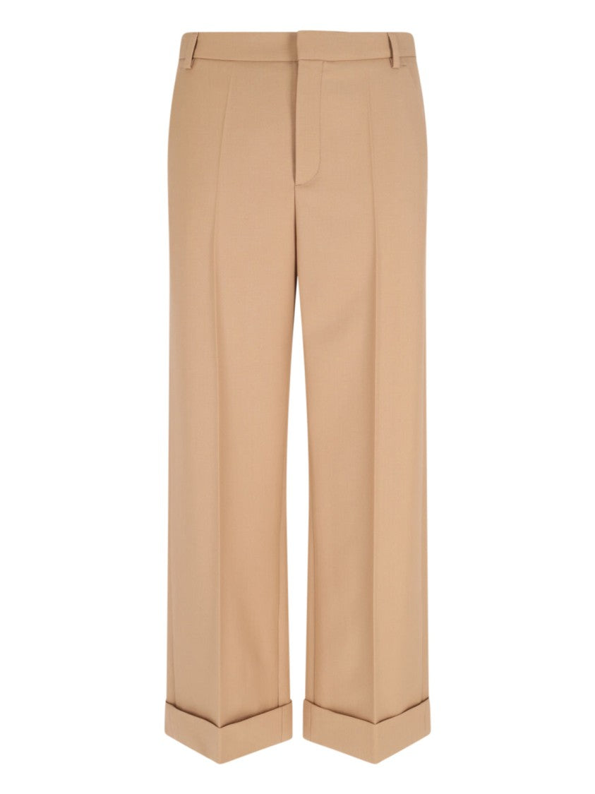 Valentino Straight Wool Trousers – Beige