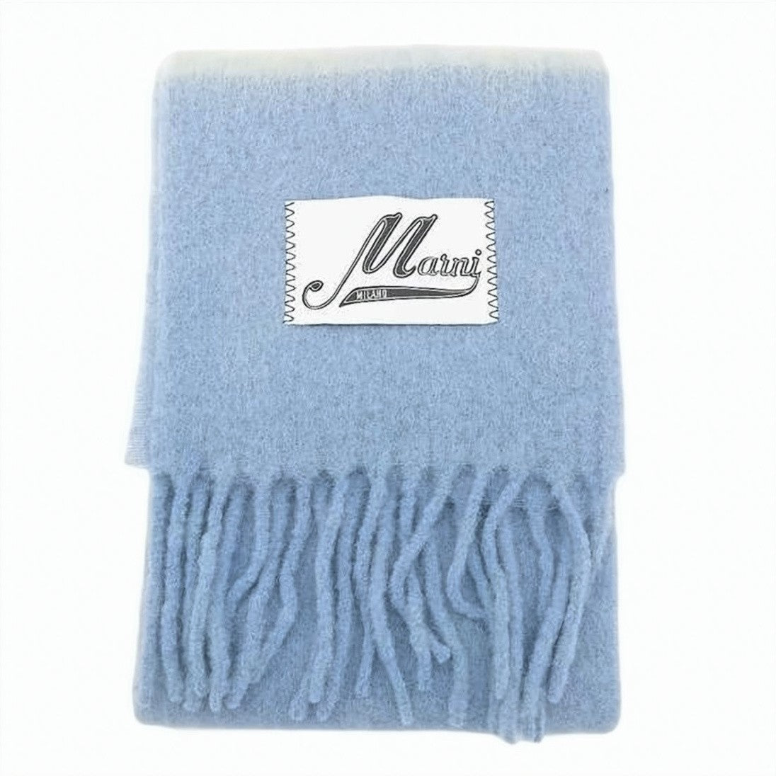 Marni Marni Striped Alpaca-Mohair Scarf With Fringed Edges