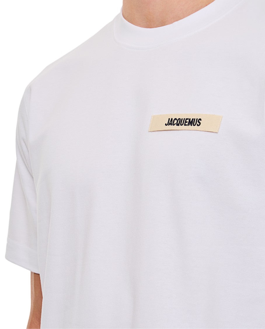 Jacquemus Round-Neck White Gros Grain Logo T-Shirt