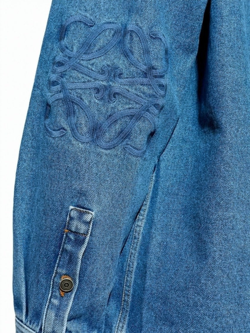 Loewe Denim Long-Sleeve Casual Shirt With Embroidered Detail