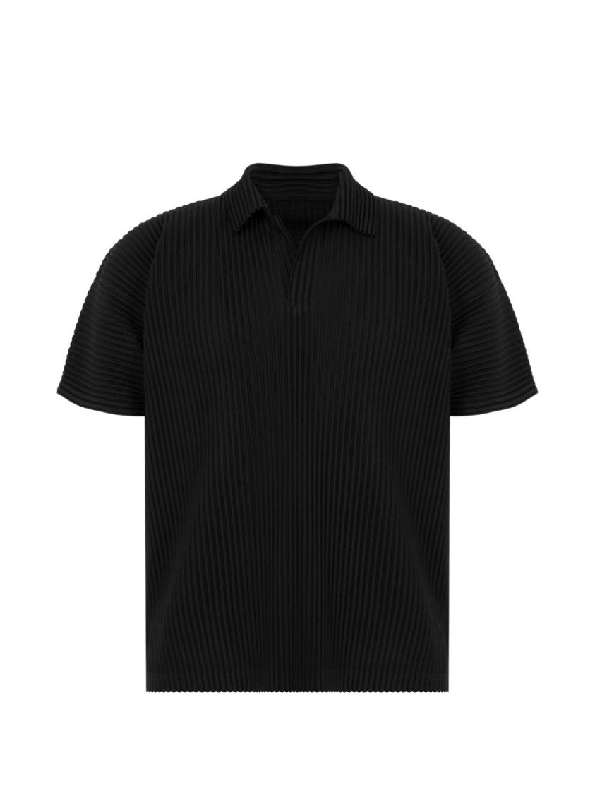 Homme Plissé Issey Miyake Pleated Textured Classic Collar Polo Shirt