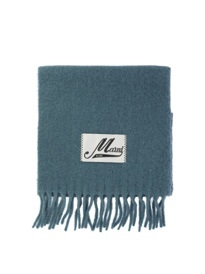 Marni Light Blue Brushed Alpaca Scarf