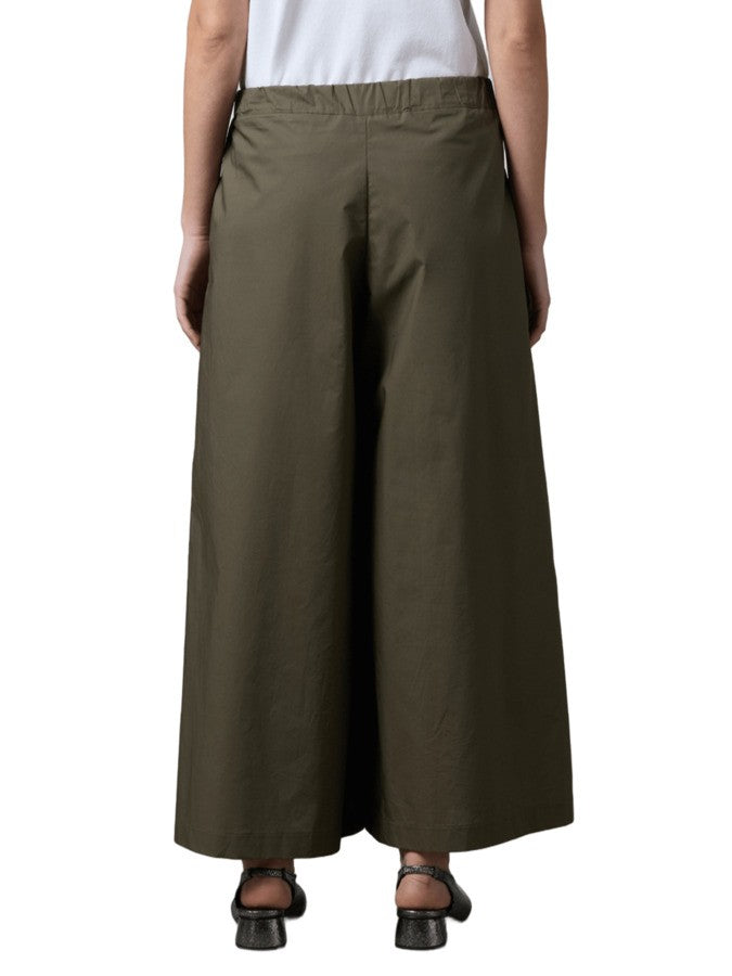Roberto Collina Wide-Leg Trousers In Militar Green