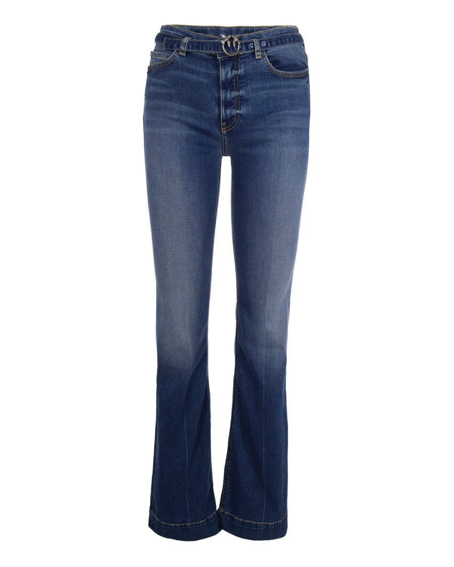 Pinko Flared Jeans With Love Birds Motif