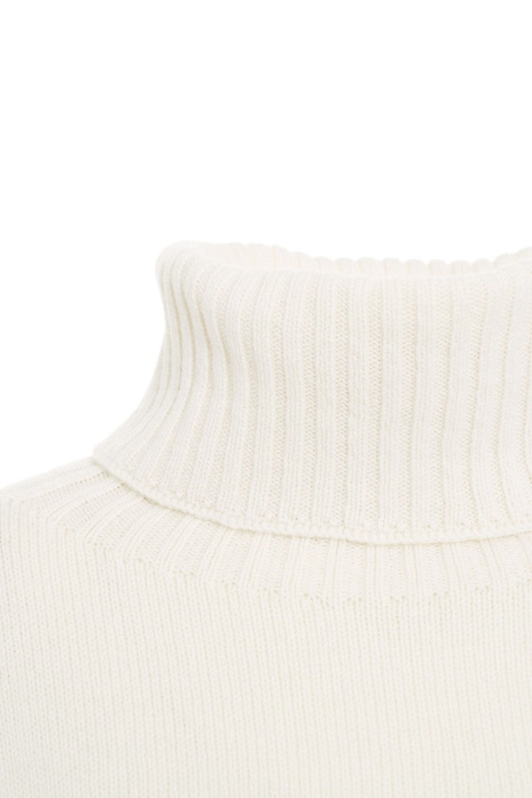 Mvm High-Neck Turtleneck Sweater With Ribbed Details