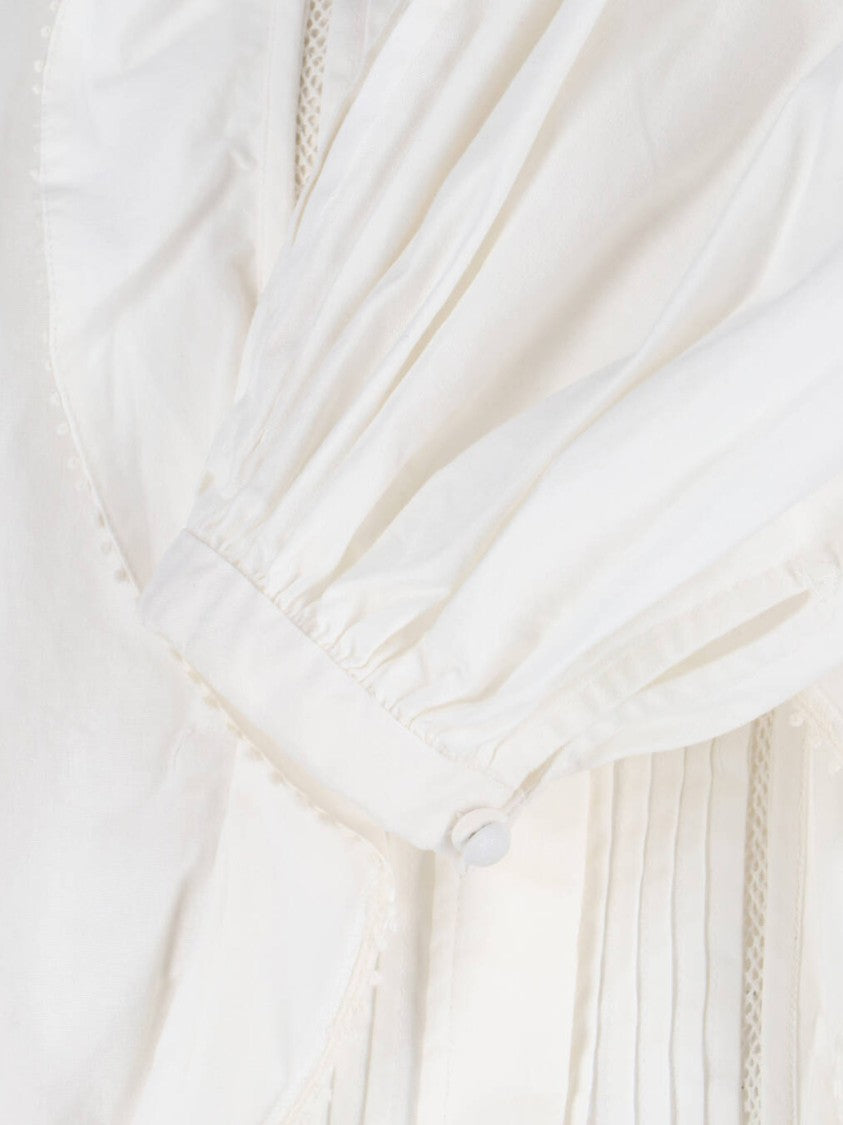 Isabel Marant "Cubraly" White Cotton Shirt, Round Neck