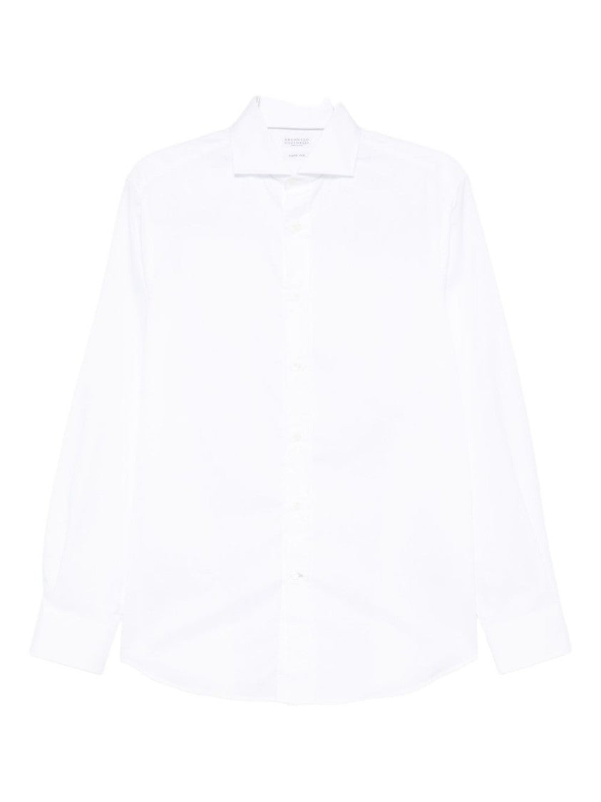 Brunello Cucinelli Crisp White Button-Down Shirt With Structured Collar