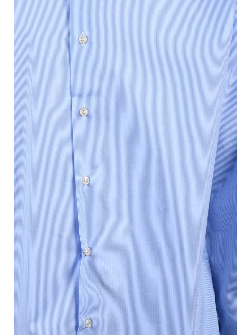 Ambrosio Light Blue Classic Linen-Blend Shirt