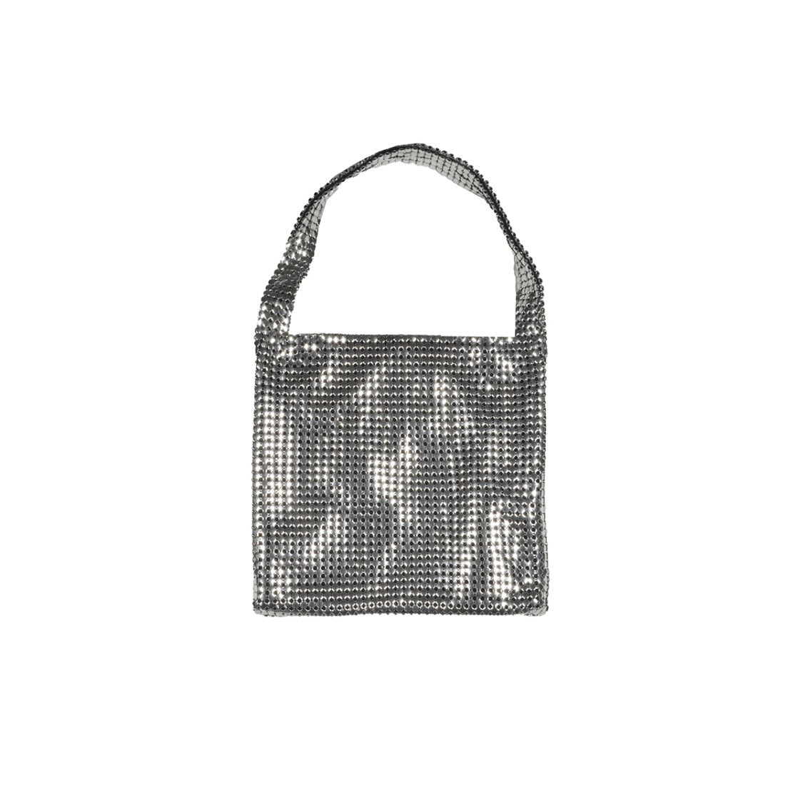 Rabanne Small Pixel Shoulder Bag In Silver Mesh