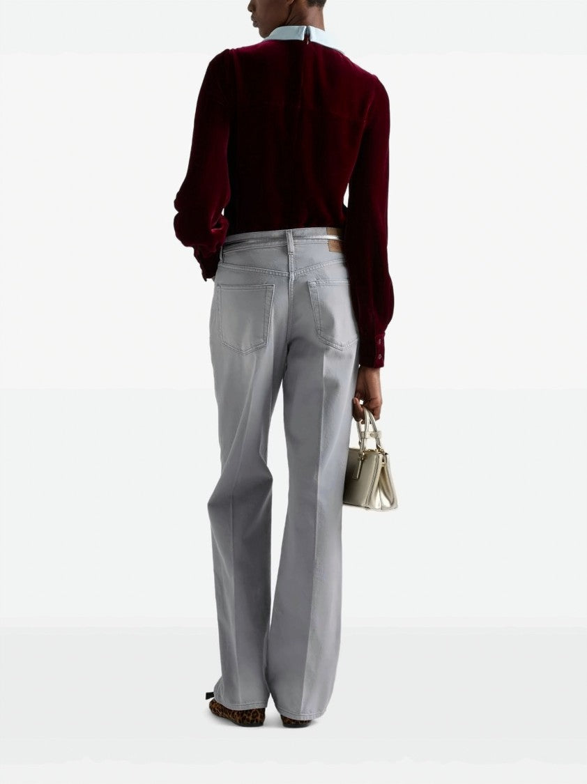 Prada Black Removable Collar Velvet Textured Top