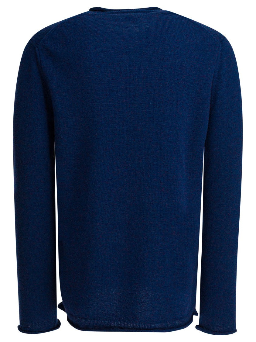 Comme Des Garçons Solid Wool Crewneck Sweater With Ribbed Edges