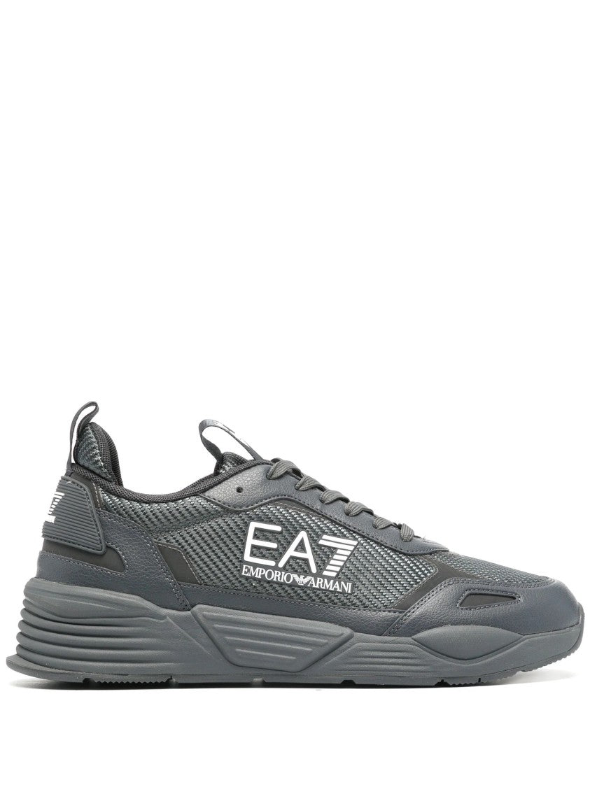 Ea7 Emporio Armani Textured Nylon Trainers With Rubber Sole
