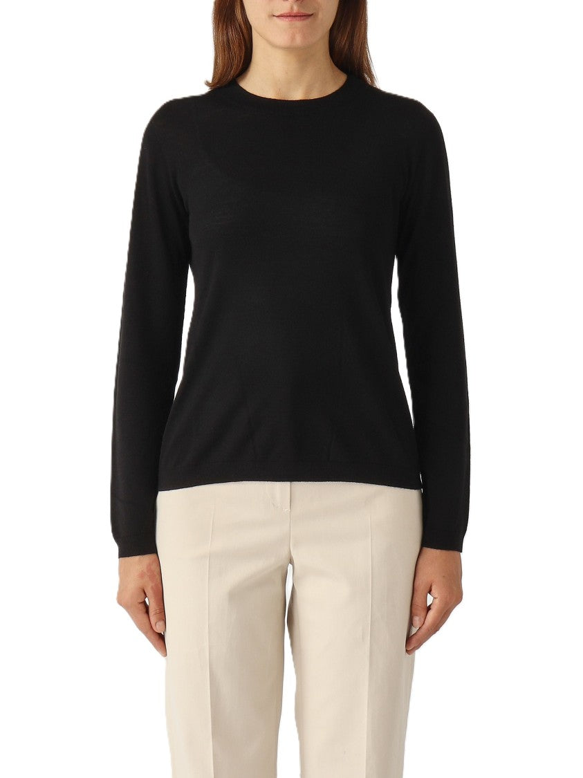 Max Mara Classic Black Knit Sweater With Design
