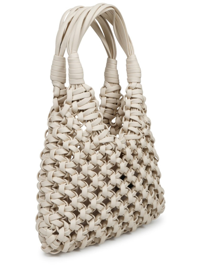 Hibourama Woven Leather Shoulder Bag With Intricate Interlaced Design