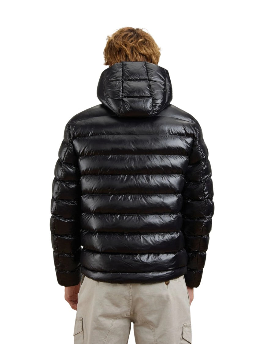 Blauer Quilted Puffer Jacket With Hood And Glossy Finish
