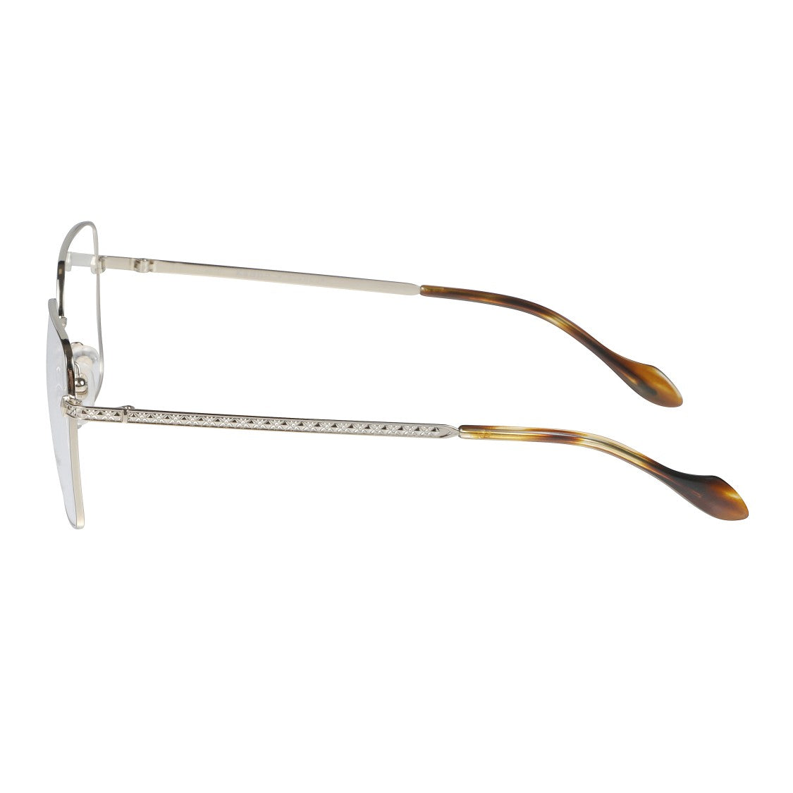 Kador Irys-V Geometric Square Eyeglasses With Silver Metal Frame