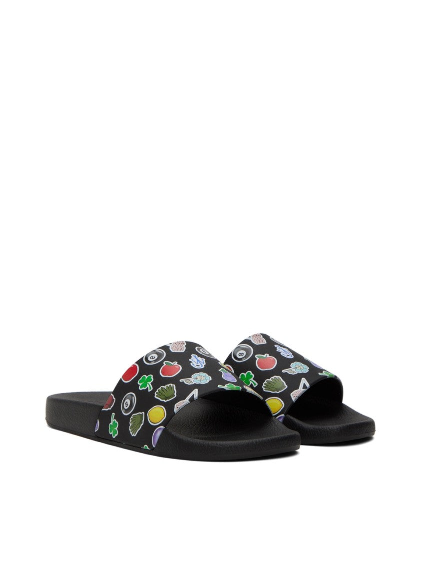J. W. Anderson Sticker Logo Slides Sandals