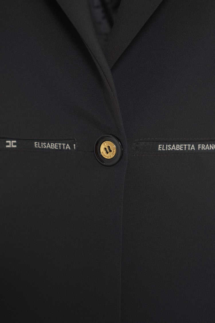 Elisabetta Franchi Crepe Blazer With Logo