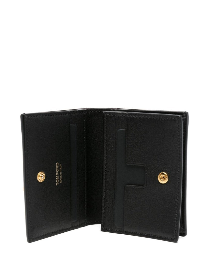 Tom Ford Natural Grain Black Calf Leather Compact Wallet