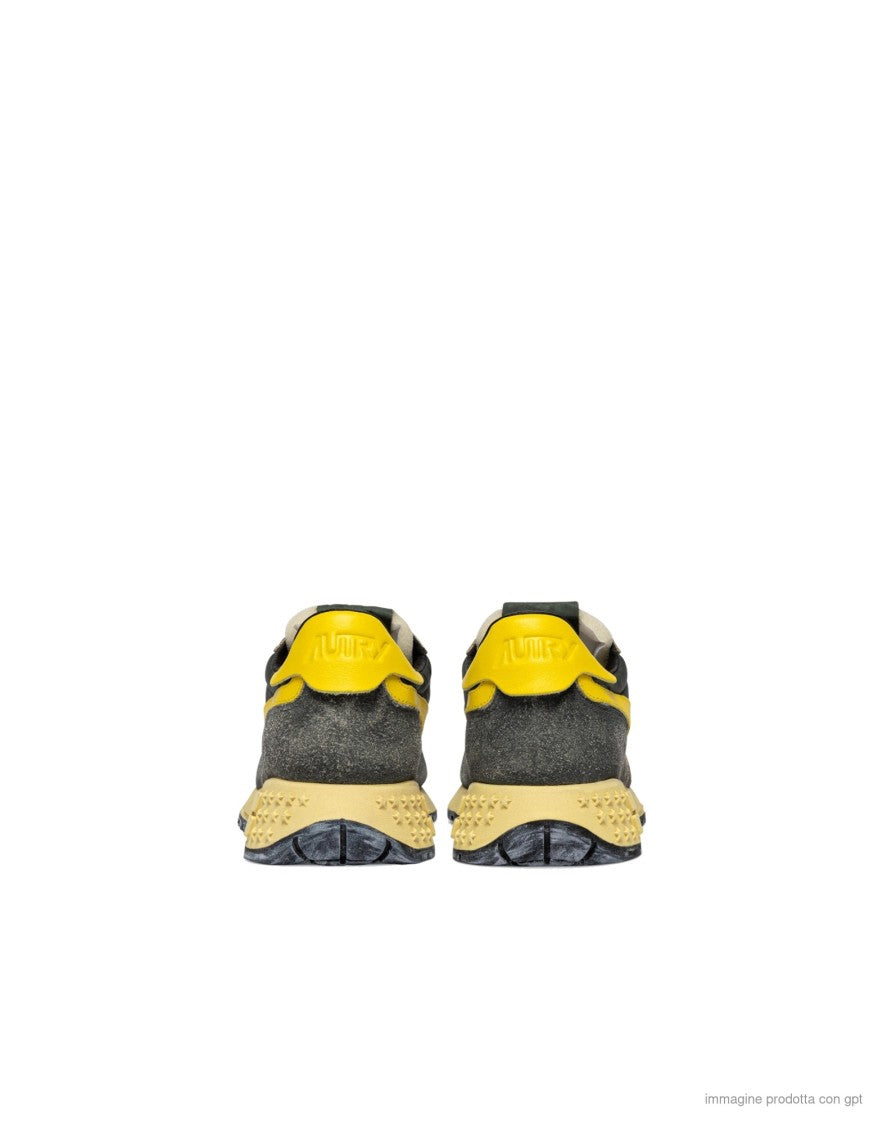 Autry Green Nylon Suede Reelwind Sneakers
