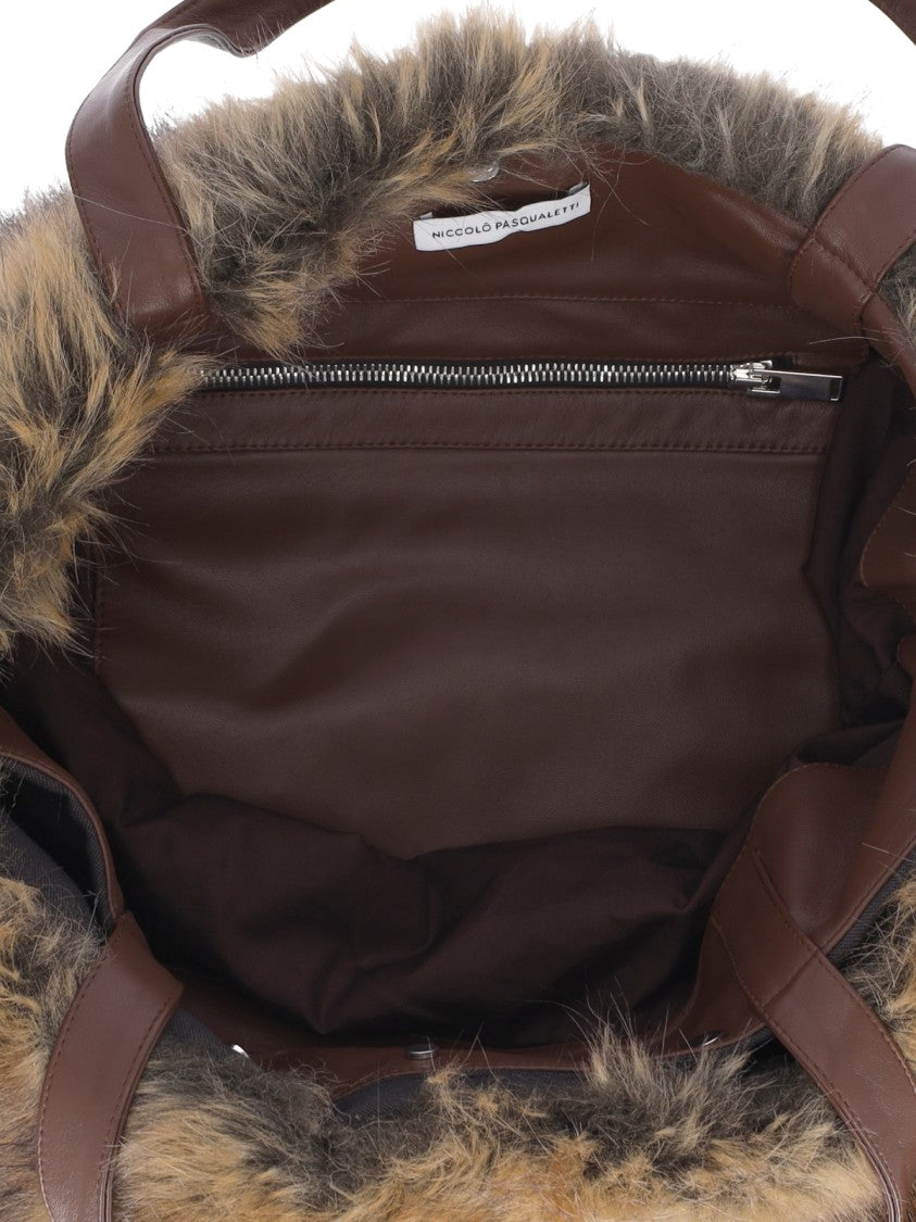 Niccolò Pasqualetti Faux Fur Tote Bag – Brown