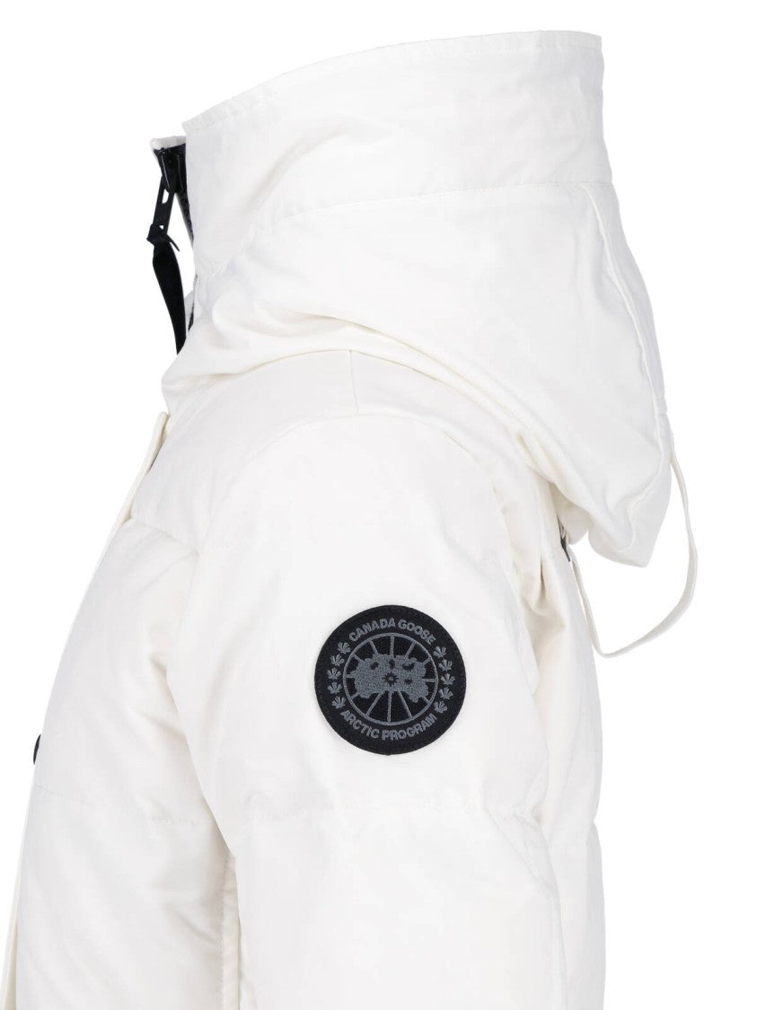 Canada Goose White Shelburne High-Collar Button Jacket