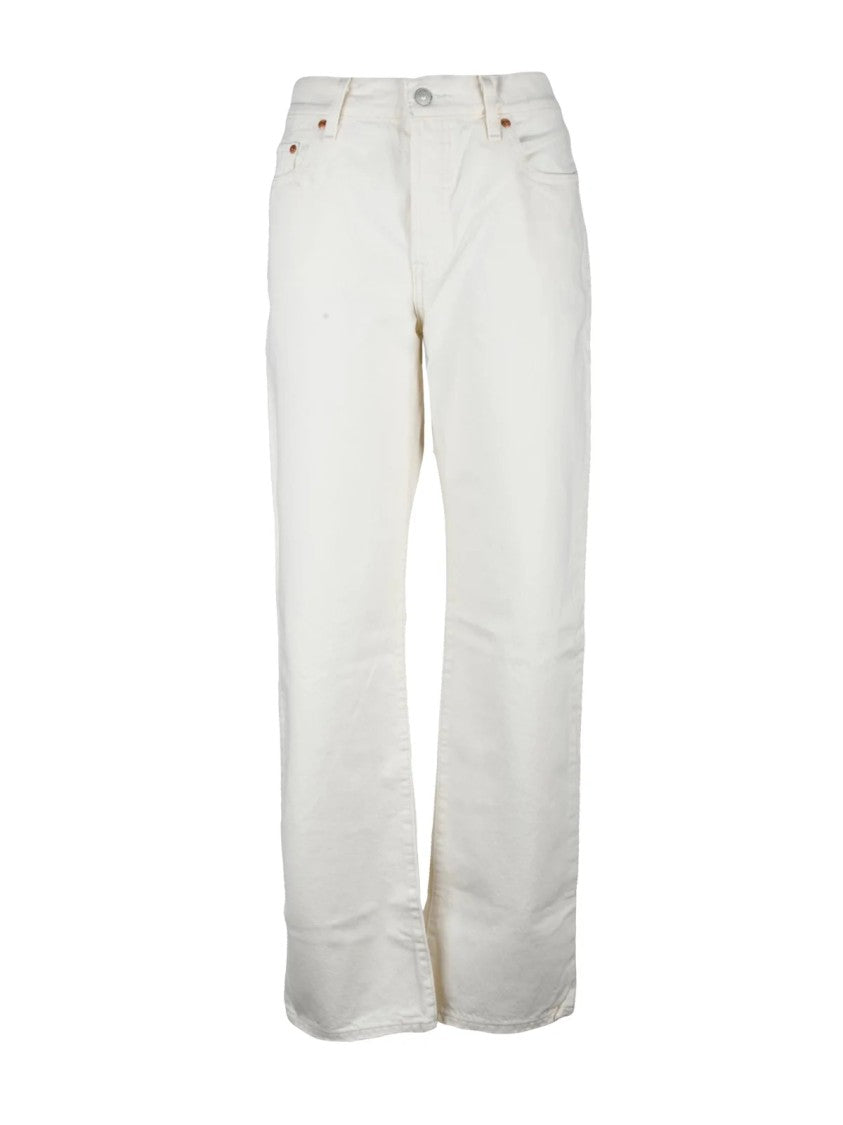 Levi's White Straight Denim Jeans