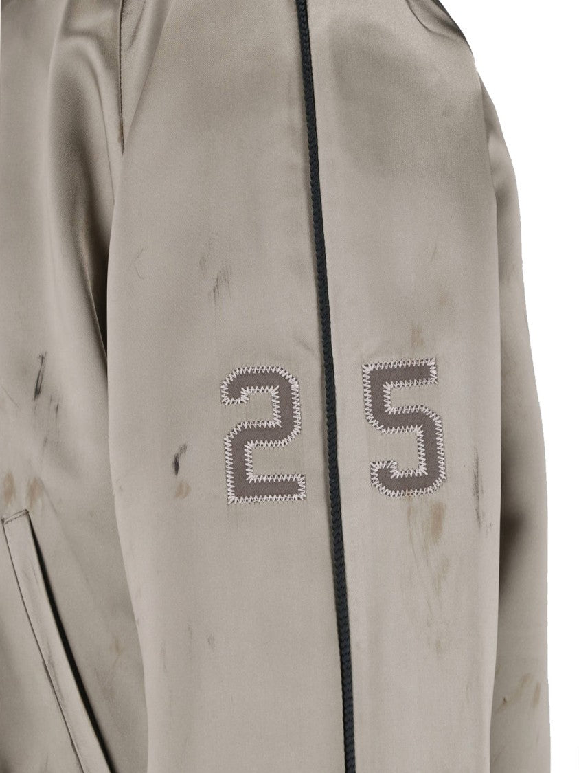 Golden Goose Green Button Closure Acetate Bomber Jacket