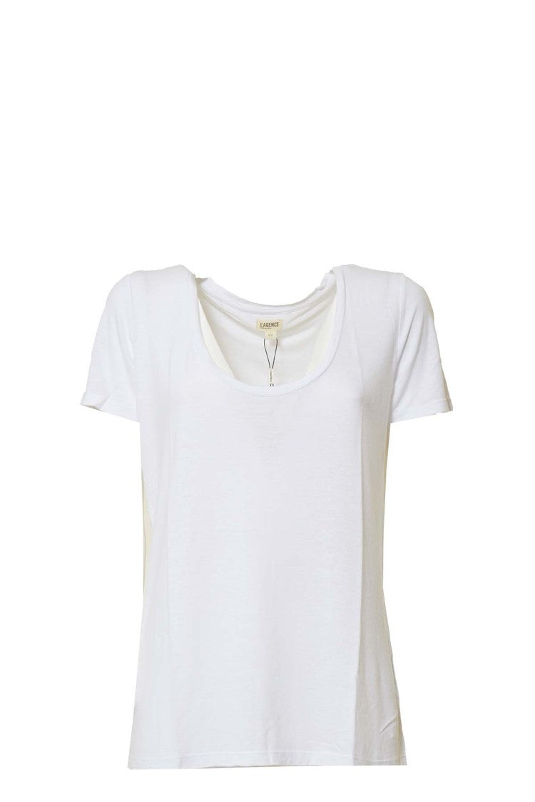 L'agence White Harvey Round-Neck T-Shirt