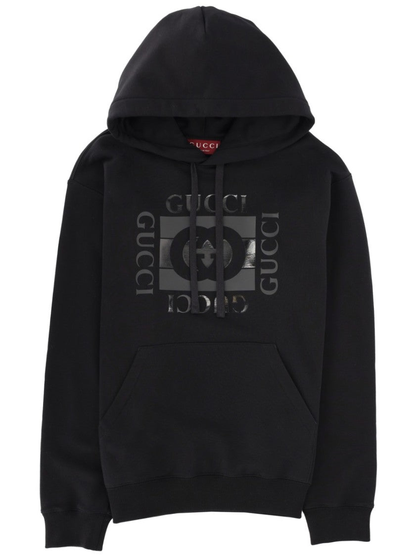 Gucci Tonal Print Adjustable Cotton Hoodie