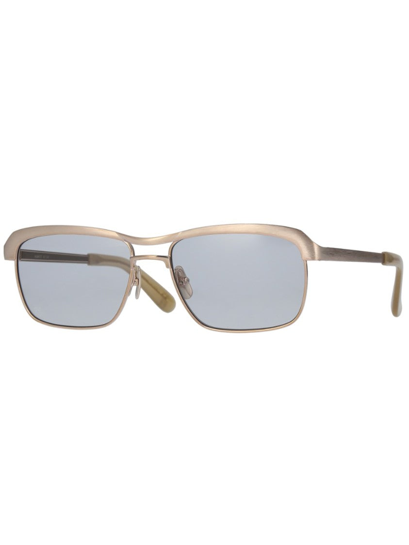 Yellows Plus Rectangular Titanium Sunglasses With Metallic Finish
