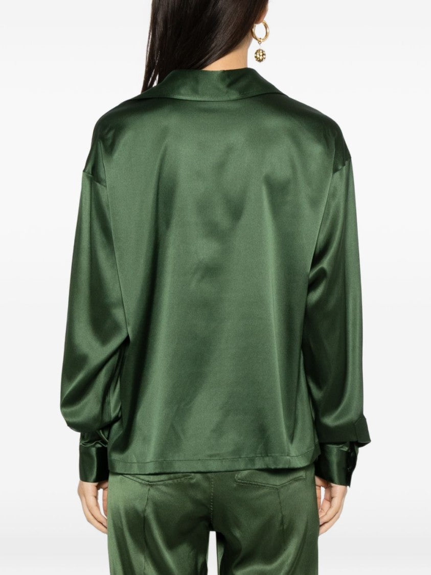 Tom Ford Plunging V-Neck Green Shirt